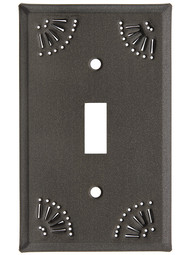 Pierced Country Tin Single Toggle Switch Plate in Country Tin.